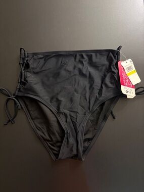 Hula Honey Black High-Waist Side-Tie Swim Bottoms